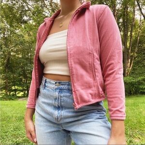 Up North light pink zip-up hooded jacket
